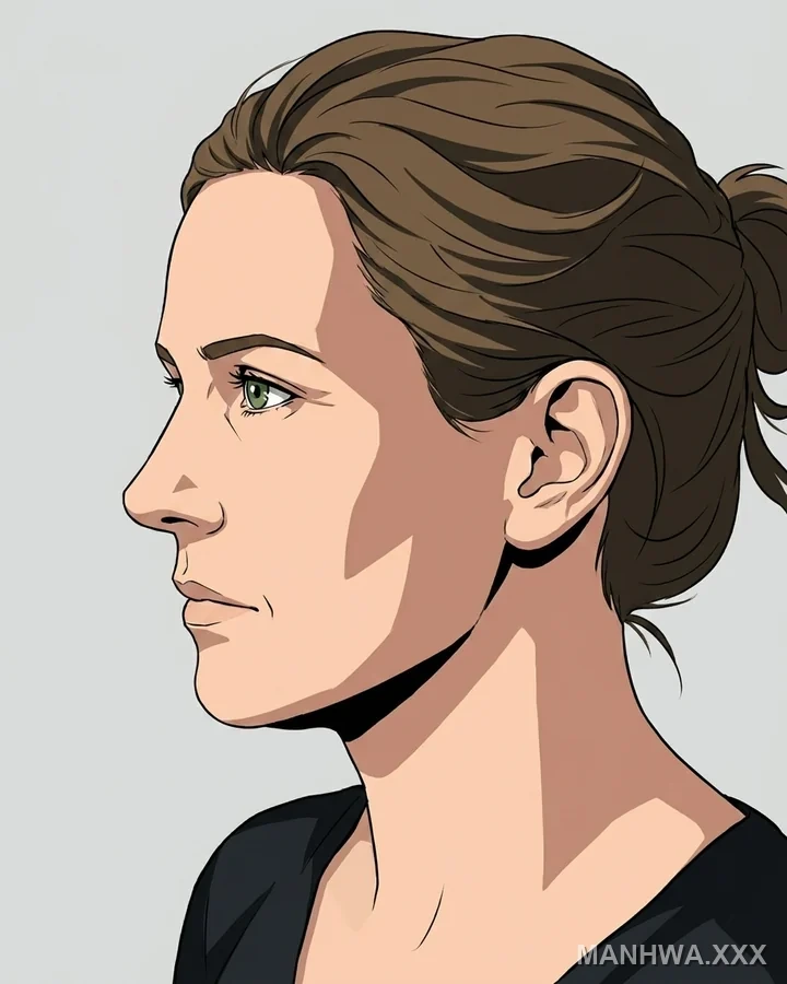 A strict side profile redrawn in anime style